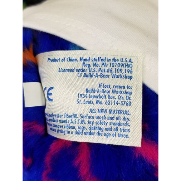 Nascar Build A Bear Peace Sign 14" Teddy Bear Blue 2009 Plush Stuffed Animal Vtg - Picture 9 of 12